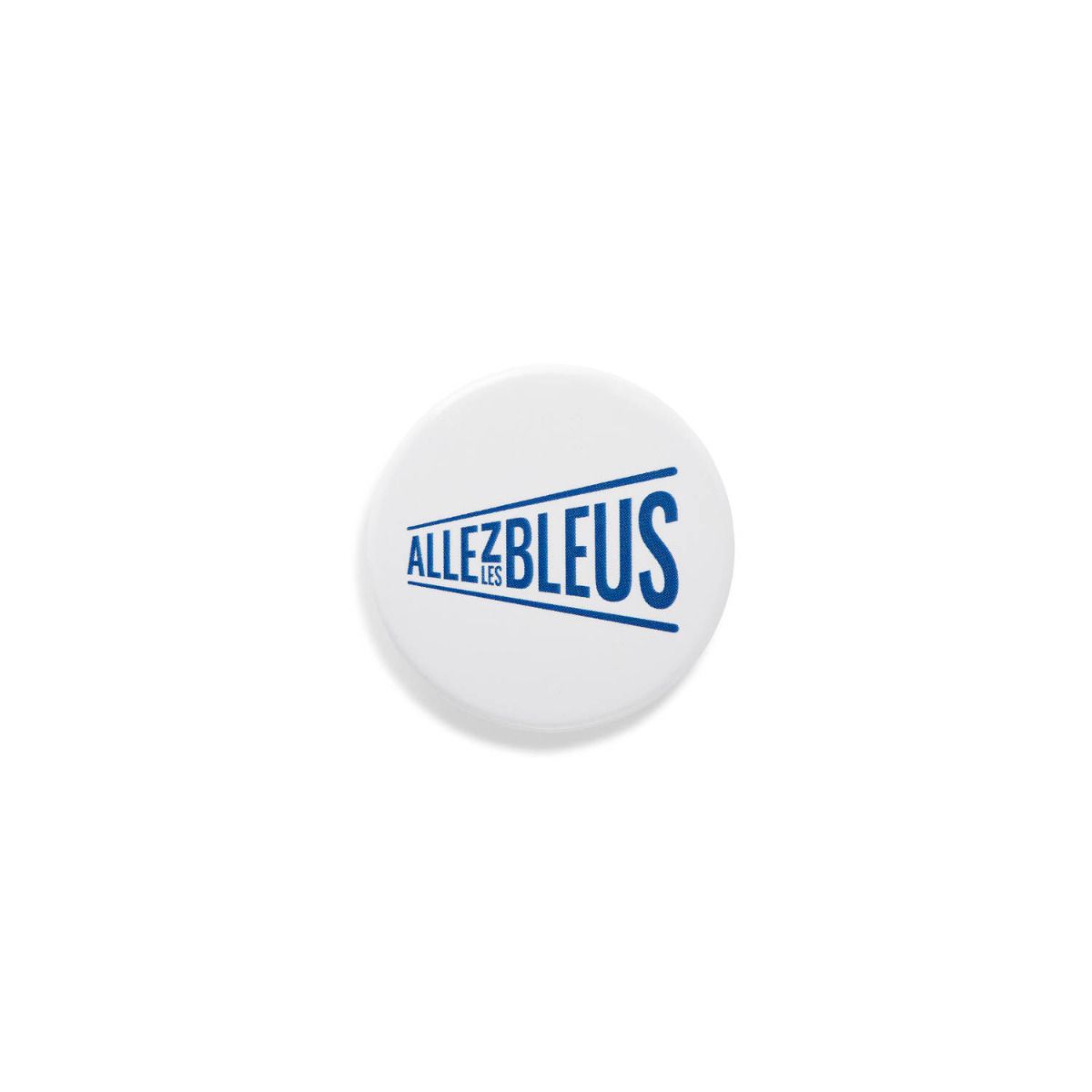 Badge JO 2024 - Allez les Bleus blanc en aluminium