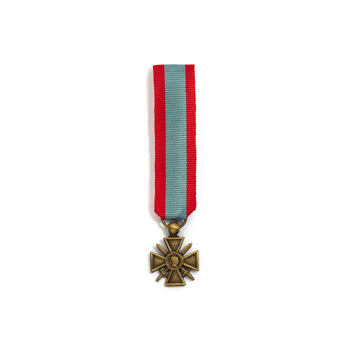 Miniature Croix de Guerre des Théâtres d'Opérations Extérieurs en Bronze patiné face