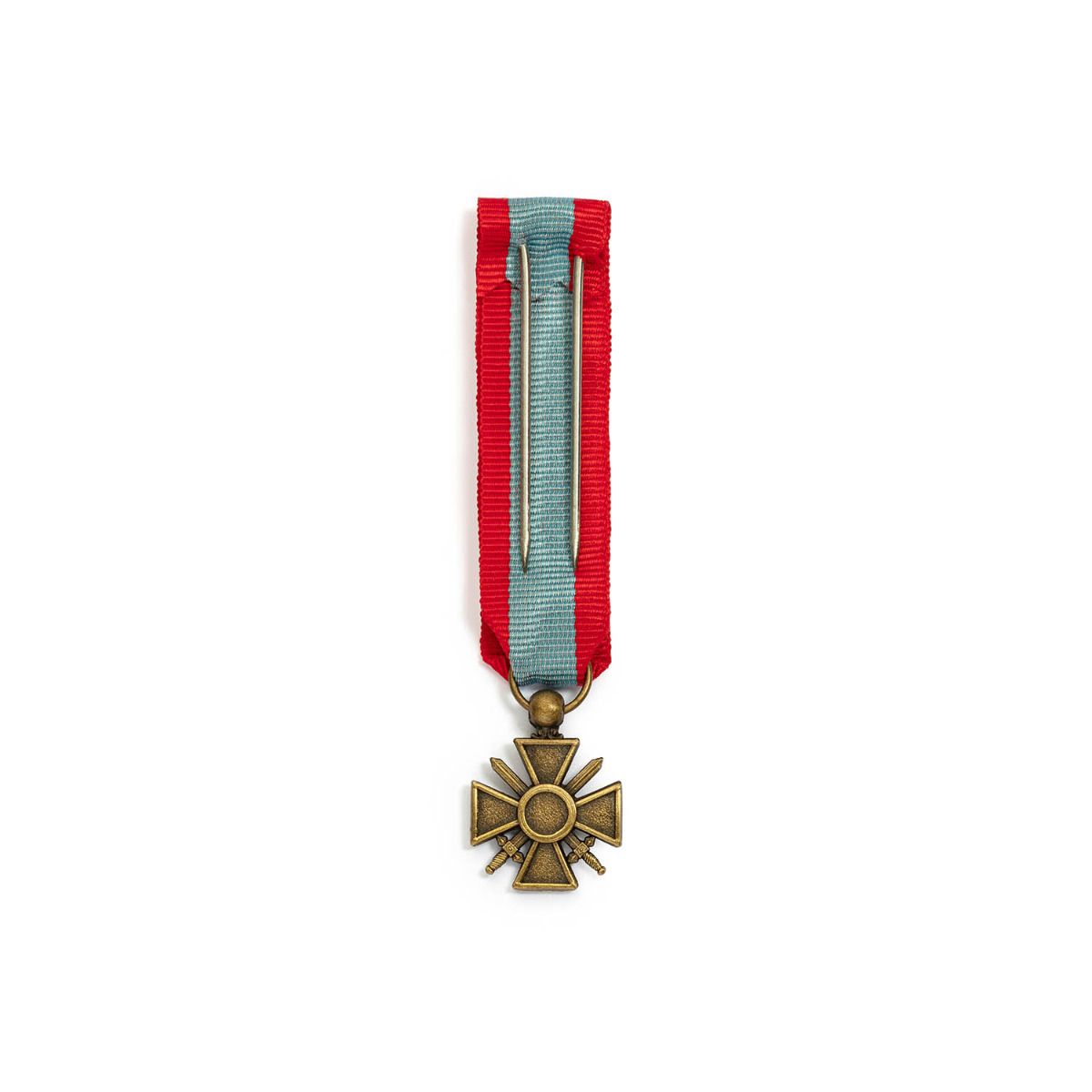 Miniature Croix de Guerre des Théâtres d'Opérations Extérieurs en Bronze patiné revers