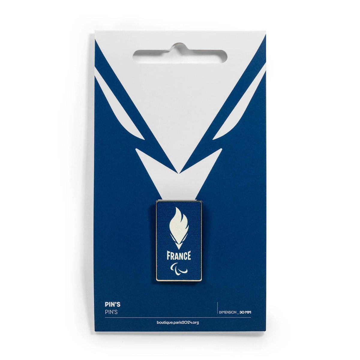 Pin's Equipe de France Para 2024 - Coq rectangle bleu face