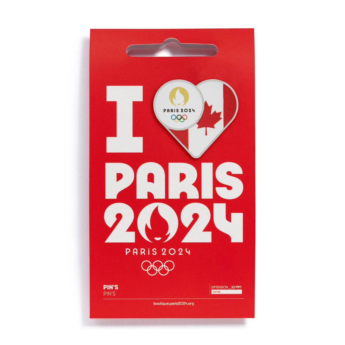 Pin's JO 2024 - Drapeau Canada en Zamack face