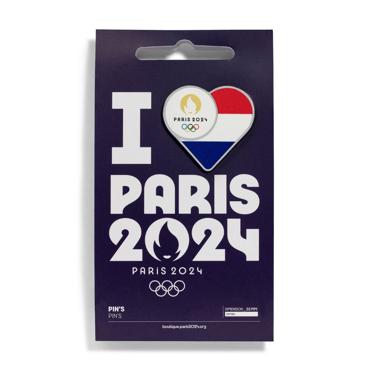 Pin's JO 2024 - Drapeau Pays-Bas en Zamack