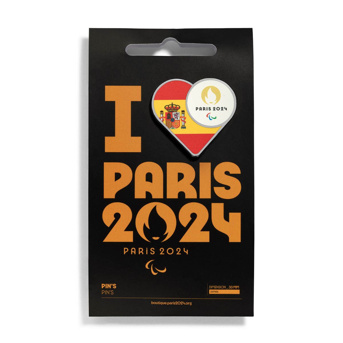 Pin's Para 2024 - Drapeau Espagne en Zamack face