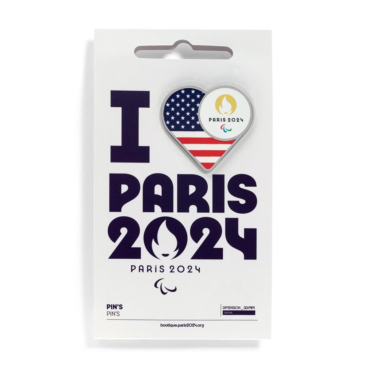 Pin's Para 2024 - Drapeau Etats-Unis en Zamack